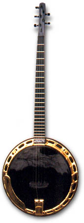 Stealth banjo, gold and black